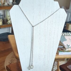 Vintage Avon Silver Lariat w/Clear Accents